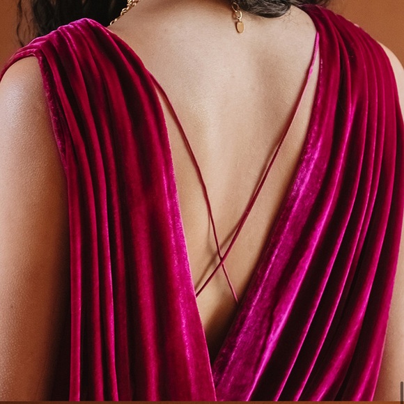 Mes Demoiselles magenta velvet dress. size 4. NWT. - Picture 7 of 11